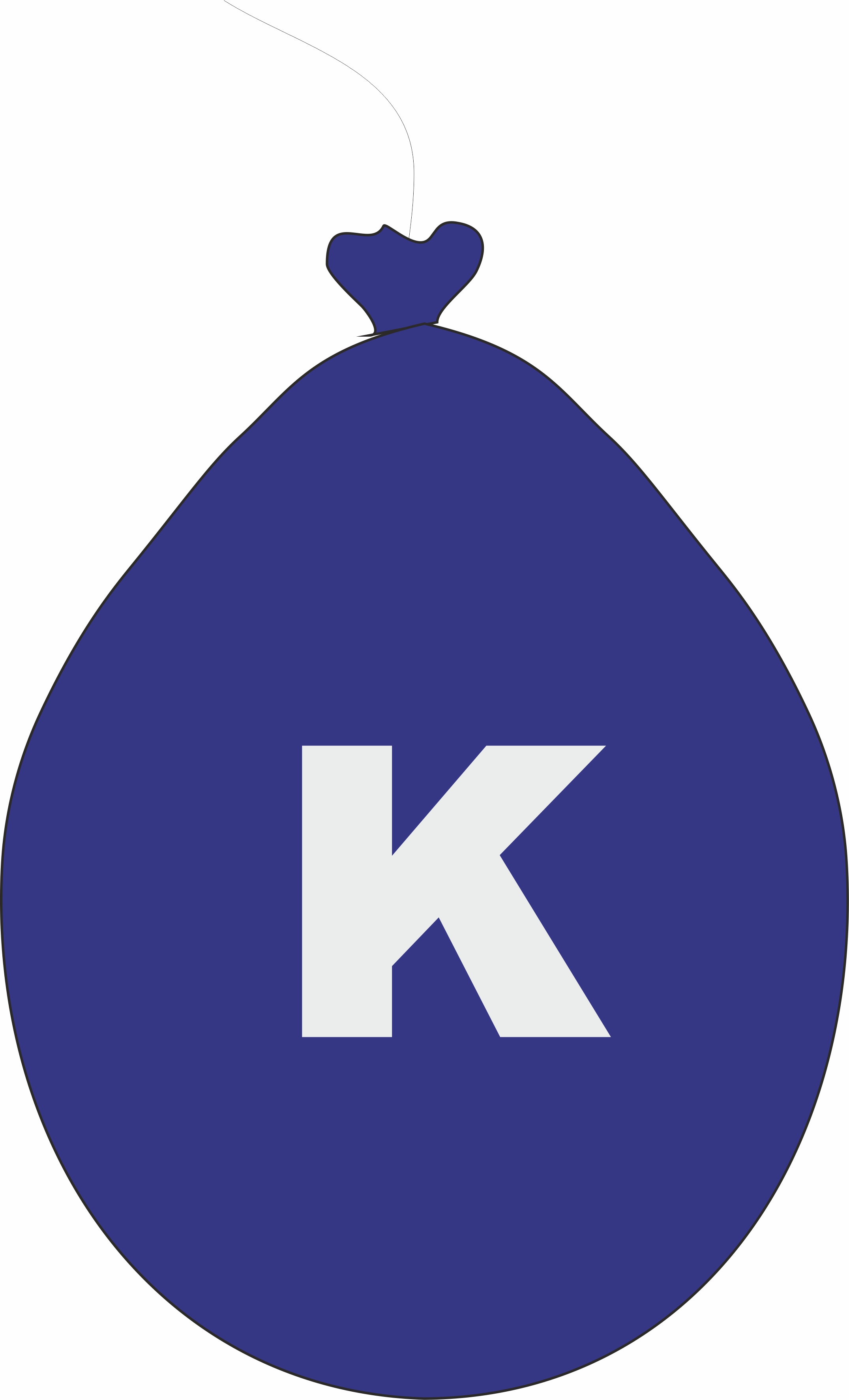 Balónek písmeno K modré
